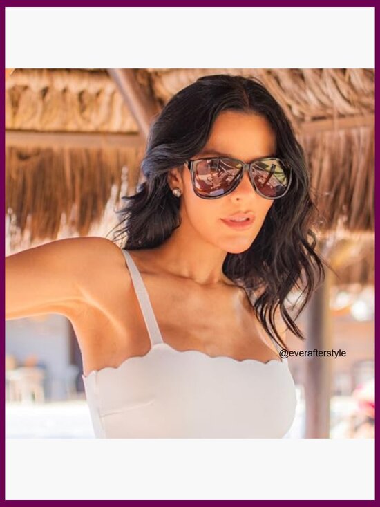 Oversized Retro Square Butterfly Sunglasses UV400 Protection Plastic Frame main image 4